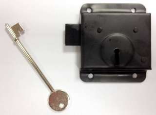 Black Press Lock Dead Lock with Key 3x3 With Screws For Sheds or 