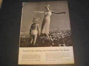 1957 Van Raalte Ladys Slip Ad Little Girl in Underwear  