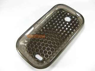 Plastic Soft Rhomb Skin Cover Case For Samsung i5500 Galaxy 5 Grey 