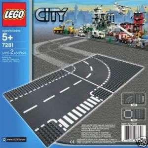 LEGO City Strade 7281 Basi Incrocio a T e curva  