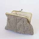 british sheep cable knit eco purse by close your eyes hold out your 