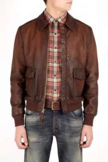 Polo Ralph Lauren  Brown Vintage Leather A2 Bomber by Polo Ralp 