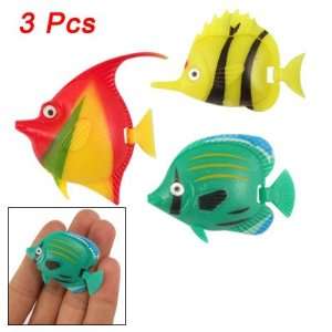   Colorful Plastic Tropical Fish Decor 3 Pcs for Aquarium