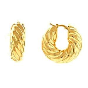  Volder Tirol TM Yellow Gold Earrings. 18KT Yellow Earring Hoop Large 