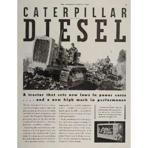  1933 Ad CATERPILLAR Tractor Diesel Engine Farm Field 