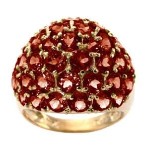   14K Yellow Gold Gemstone Cluster Ring Garnet, size7 diViene Jewelry