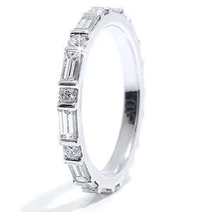  1.90CT Round and Emerald Diamond Eternity Ring 14k Gold Jewelry