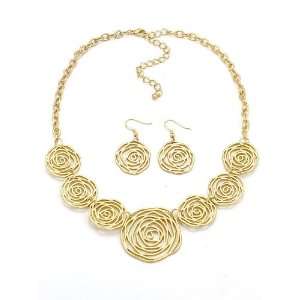  Fashion Jewelry Desinger Inspired Matte Gold Rose Necklace 