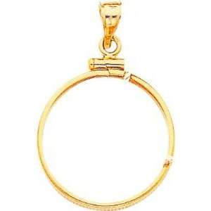    14K Yellow Gold Screw Top Bezel for $5 Liberty Coin A Jewelry