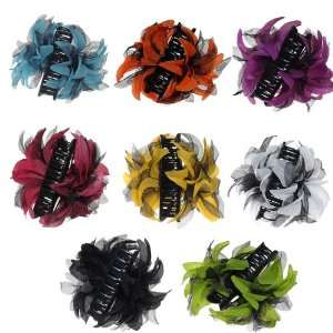  1X Multicolored Flower Hair Claw Clip Accessory   SOLD 
