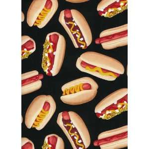  TT7091BLACK Hot Dogs by Timeless Treasures Fabrics on 