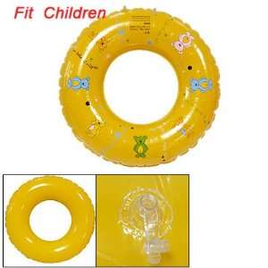   Child Bear Print Yellow Floating Inflatable Swim Ring Toys & Games