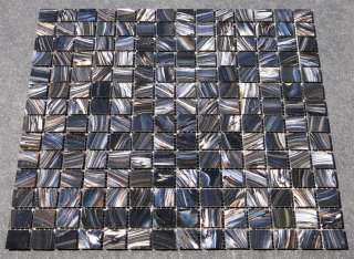 Iridescent Dark Blue Blend 12X12 (1 Sq.Ft.) Glass Tile Mosaic  