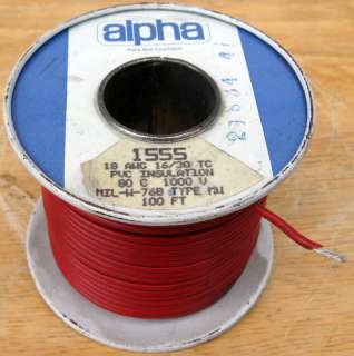 alpha 1555 #18 AWG Strnd. Hookup Wire 100 ft.  Red  