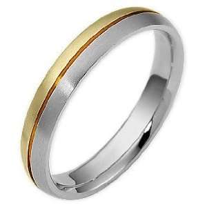   4mm Designer Two Tone 14 Karat Gold Wedding Band Ring   4.25 Jewelry