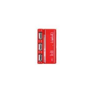  4 Ports USB 2.0 Hub Memory Card Reader(Red) for Benq 