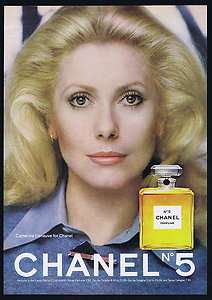 1976 Catherine Deneuve Chanel No 5 Perfume Print Ad  