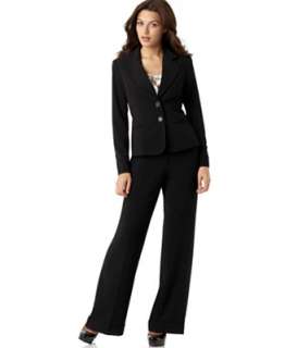 AGB Two Button Suit Jacket & Wide Waistband Cuffed Pants   Suits Women 