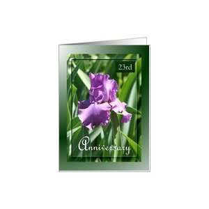  23rd Anniversary ~ Flower / Purple Iris and leaves Card 