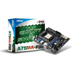 MSI Computer AMD A75 Chipset Micro ATX DDR3 1066 AMD   FM1 Motherboard 