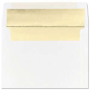  100 Gold Foil Lined White A8 Envelopes 