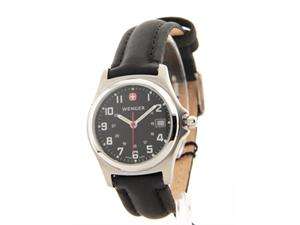 Womens Wenger Swiss Military Leather New Brigade 24 Hr Time Date Watch 