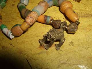 African Frog brass choker necklace beads pendant jnrf7  