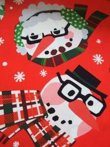 Alexander Henry Snow Fogies Snowman Christmas Fabric Yd  
