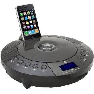  IQ Sound IQ 1305 Black Alarm Clock CD Player iPod Docking 