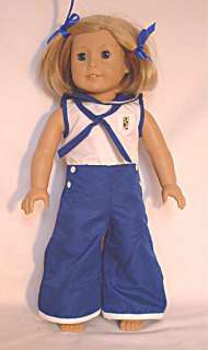 Kits Pajamas for 18 American Girl Doll clothes sailor blue white 