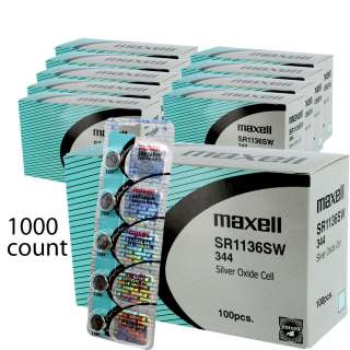 1000ct Maxell 344 Silver Oxide Watch Battery SR1136SW  