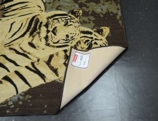 animal print tiger design 3 3 x4 6 non skid area rug area size is 4x5 