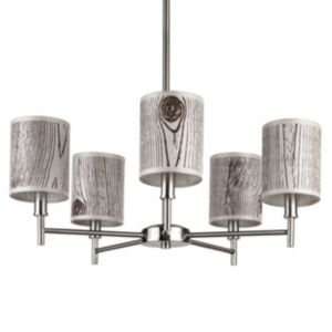 Walker 5 Arm Chandelier by Lights Up  R236946 Shade Natural Linen