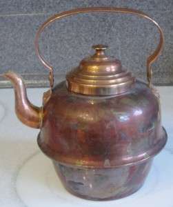 Antique Danish Copper Tea Kettle Pot Scandinavian 2 Quart/Liter 