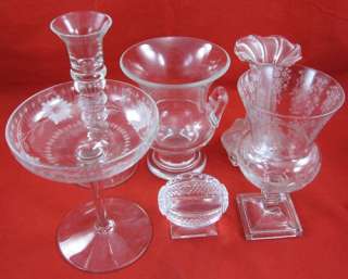 Vintage Lot GLASSWARE VASE CHAMPAGNE ESTATE GLASS VASE LEAD CRYSTAL 