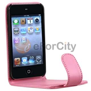 PINK LEATHER CASE FOR APPLE IPOD TOUCH 4G 4th Gen NEW  