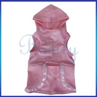 Pink Hooded Small Pet Dog Dress Clothes Skull Apparel S  