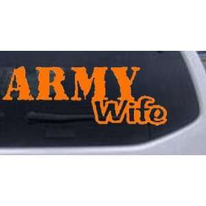 Army Wife Military Car Window Wall Laptop Decal Sticker    Orange 30in 