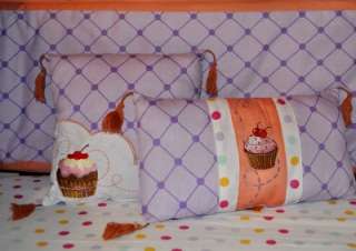 10pc Designer Baby Girl CUPCAKE Crib Bedding Set Cheap Lavender Pink 