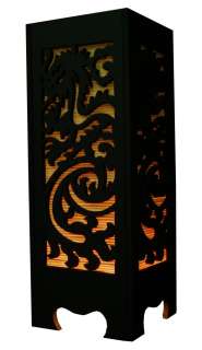 DRAGON STENCIL ASIAN ORIENTAL BAMBOO TABLE LAMP  