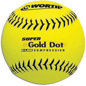  Worth Gold Dot ASA Leather Softball ( Yellow ) Sports 