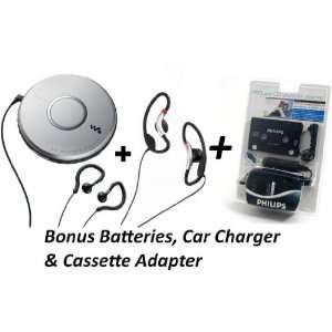   Car Charger, Tape Cassette Adapter & Batteries  Players