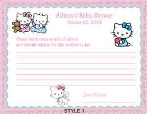 Hello Kitty Baby Shower Games & Favors Pack #2  
