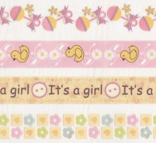 Special Moments Baby Girl Announcement Borders Stickers  