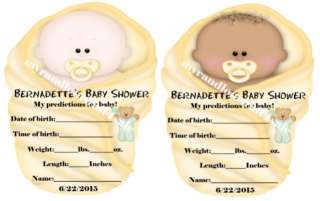  BABY SHOWER PARTY FAVOR BABY PREDICTION CARD GAME SHAPED LIKE BABY 