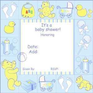  Baby Blocks Shower Invitations (ColorBLBlue) Baby