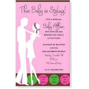 Girl Baby Shower Invitations   In Due Time Pink Baby Shower Invitation 