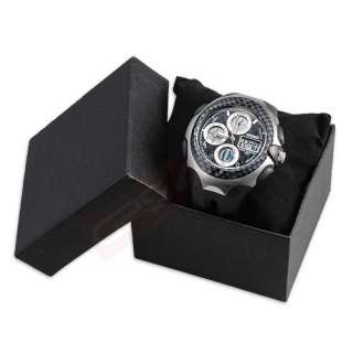 Dual display Black Sport Watch Chronograph & Backlight  
