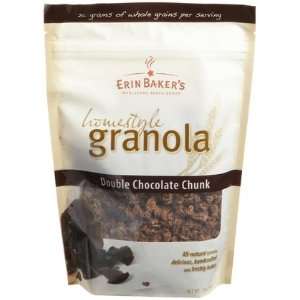  Erin Bakers Homestyle Granola, Double Chocolate Chunk, 12 