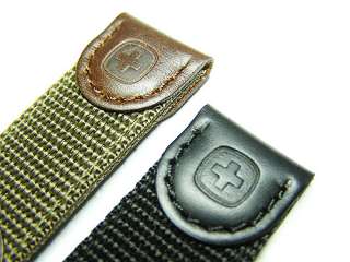 20mm Nylon & Leather Watch Band Strap fits Wenger Swiss  